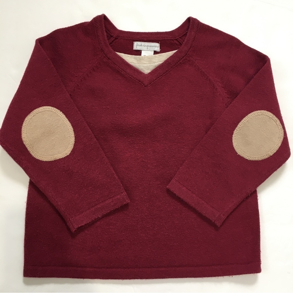 First Impressions baby boy burgundy pullover knit sweater
